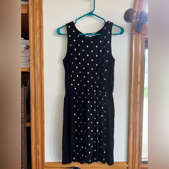 Ann Taylor - Loft - Black Polka Dot Sleeveless Dress - Picture 1 of 4